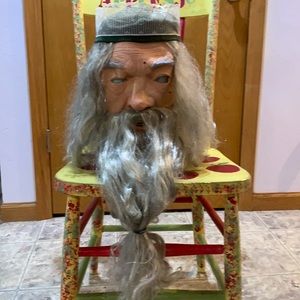 Dumbledore Mask with attached wig, beard and hat for a great Halloween costume.